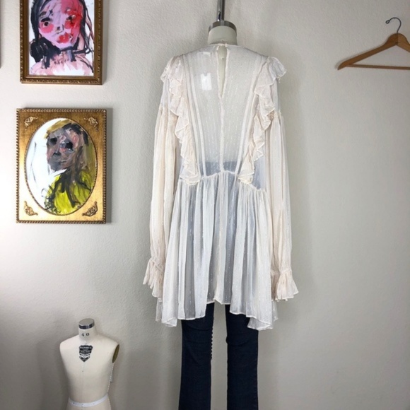 Anthropologie Wynne Tunic Top w Metallic Stripe - Picture 6 of 8